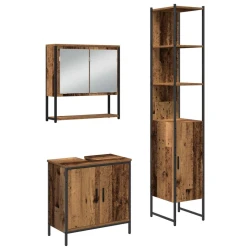 Set namještaja za kupaonicu Zidne 3 pcs Smeđa Konstruirano drvo