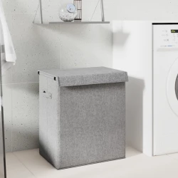 Sklopiva košara za rublje siva 51x34,5x59,5 cm umjetno platno