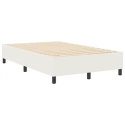 Vidaxl Platforma postelja krema 120 x 190 cm Žametna tkanina
