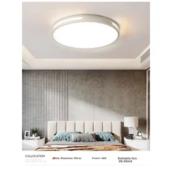 Huipujinggong Plafonska lampa LED, 48 W, 50 cm, Trobojna, Bela