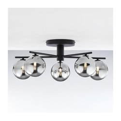 Jupiter 2048 - Plafonski luster PRATO 5xG9/14W/230V crna/zadimljena siva