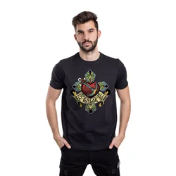011Shop Muška majica kratkih rukava Ljubav, vera, nada - Tattoo, Crna