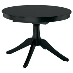 ROSENTORP Raztegljiva miza, črna, 110/155 cm