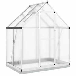 Staklenik s okvirom srebrni 169 x 114 x 202 cm aluminijski