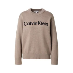 Calvin Klein Jeans Pulover  svetlo rjava / črna