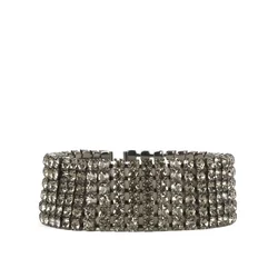 Addicted2 Zapestnica Asteria bracciale placcato argento brunito con fili di strass antracit
