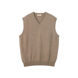 GOBI Cashmere Brezrokavnik temno bež