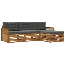 Set vanjskih sofa Prirodna i antracit 249 x 162,5 x 73 cm
