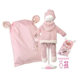 Llorens M738-60 oblačila za punčko dojenčka NEW BORN velikosti 40-42 cm z dodatki