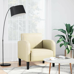 Sofa fotelja s naslonima za ruke krem 54 cm umjetna koža