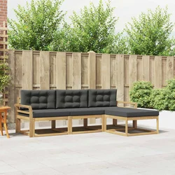 Set vanjskih sofa s jastukom 4 pcs Bijela i antracit Poliester