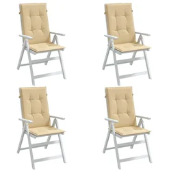 Jastuci za stolice 4 kom prošarano bež 120x50x4 cm od tkanine