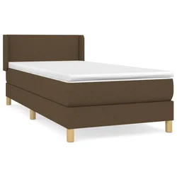 Vidaxl Box spring postelja z vzmetnico temno rjav 90x190 cm blago
