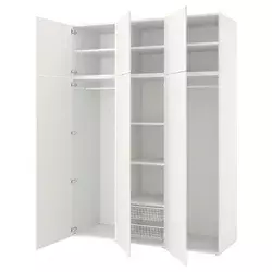 PLATSA Garderober sa 6 vrata, bela/Fonnes bela, 180x57x241 cm
