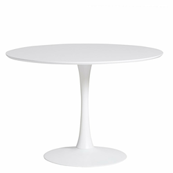 Okrogla bela jedilna miza Marckeric Oda, ? 110 cm