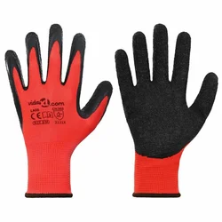 Rukavice za rad 12 pcs Crvena i Crna 8 / m Lateks premaz