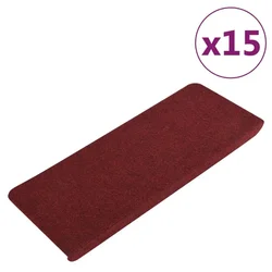 Vidaxl Samolepilne preproge za stopnice 15 kosov 65x24,5x3,5 cm rdeče