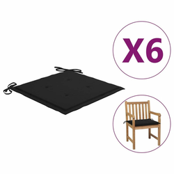 Jastuci za vrtne stolice 6 kom crni 50x50x4 cm tkanina Oxford