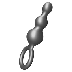 ToyJoy Buttocks The Stuffer 3-Balls Metallic Silicone Plug Grey