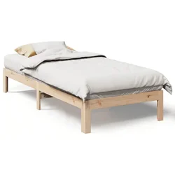 Vidaxl Posteljni okvir brez vzmetnice 90x200 cm trdna borovina