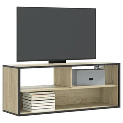 TV ormarić boja hrasta 100x31x39,5 cm konstruirano drvo i metal