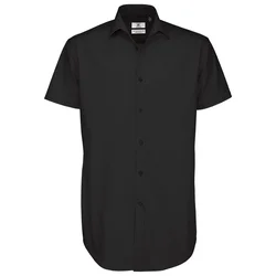 KOŠULJA MUŠKA KRATKI RUKAVI B&C BLACK TIE 135G CRNA M-EOL!!