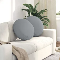 Jastučići za sjedenje 2 pcs Svijetlo siva O50 x 19 cm tkanina