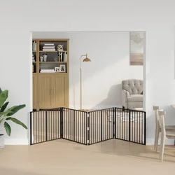 Vrata za pse 4 pcs Crna 100 x 60 cm Cinkani čelik