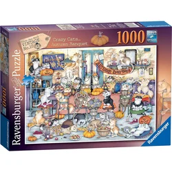 Ravensburger puzzle (slagalice)- 1000pcs Crazy Cats Autumn Banquet RA16509