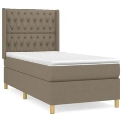 Vidaxl Box spring postelja z vzmetnico taupe 90x200 cm blago