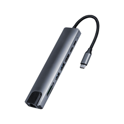 Adapter-konvertor TIP C na HDMI+2xUSB 3.0+TF/SD+2xTIP C+RJ45