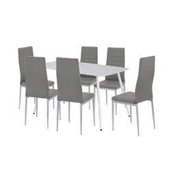 Renton 6+1 jedilni set sivo-sive barve