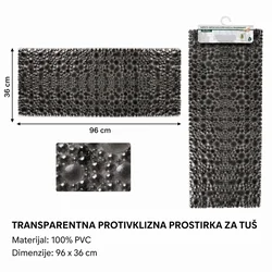 KMT Protivklizna prostirka za tuš, Crna