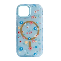 Maska Mag Case Floral Series za iPhone 15 plava