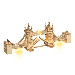 Robotime lesene 3D puzzle most Tower Bridge svetleči