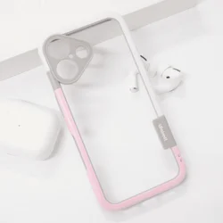 Maska za telefon Wolmtt bumper za iPhone 16, Ružičasta