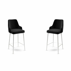 HANAH HOME Set 2 barske stolice Enox Black White