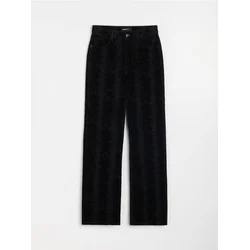 Sinsay - Straight wide leg farmerke sa visokim strukom - crno