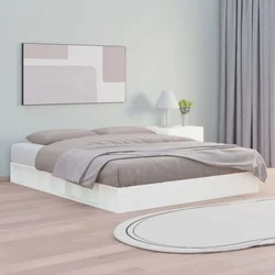 shumee vidaXL Posteljni okvir bel 200 x 200 cm masiven les