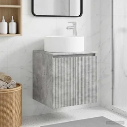 Umivaonik s policom za zid Betonska siva 49,5 x 44,5 x 65,5 cm