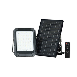LED solarni reflektor LED/10W/3,7V IP65 4000K crne boje + daljinski upravljač