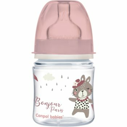 Canpol baby Flašica široki vrat, pp - 120 ml - bonjour paris pink
