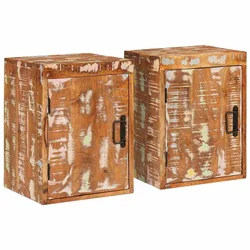 vidaXL Nočna omarica 2 pcs Rjava 35 x 33 x 48 cm Reclaimed Trdo Les