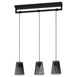Eglo 390003 - Luster na sajli BOGOTA 3xE27/40W/230V crna
