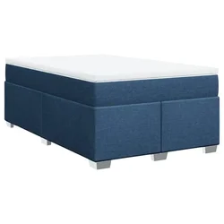 Vidaxl Box spring postelja z vzmetnico moder 120x200 cm blago