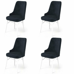 HANAH HOME Set 4 stolice Pare Anthracite White
