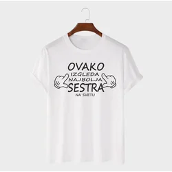 MAFIMI Ženska majica Ovako izgleda najbolja sestra, Bela