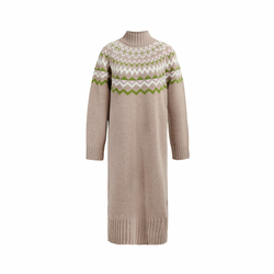 Pletena bež haljina Barbour Chesil Knitted Dress - XL