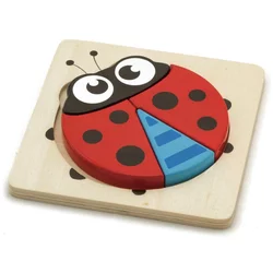 HMStudio BABU Lesena sestavljanka Ladybug 4 kosi