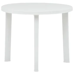 shumee vidaXL Vrtna miza bela 89 cm plastika